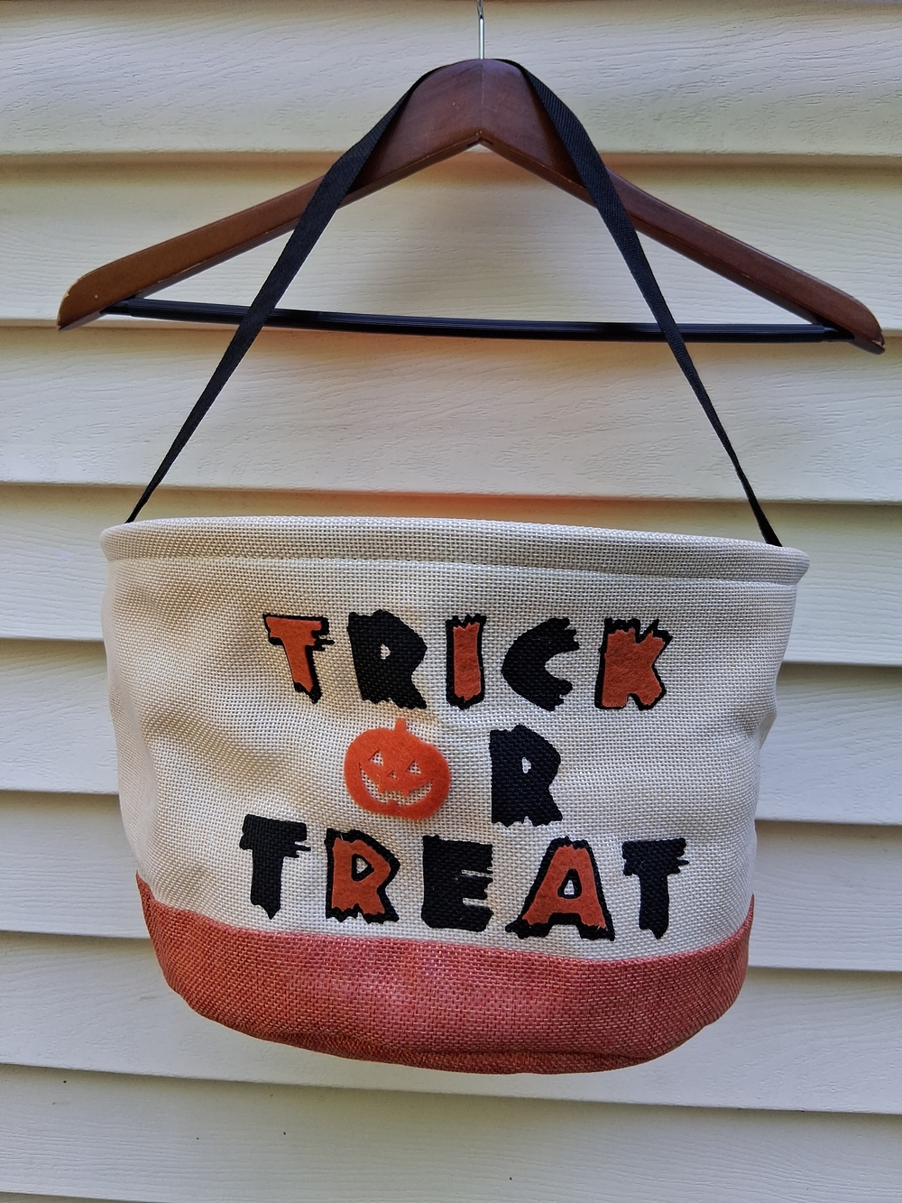 Halloween Canvas Basket Cloth Lining for Trick Or Treat Candy NWOT